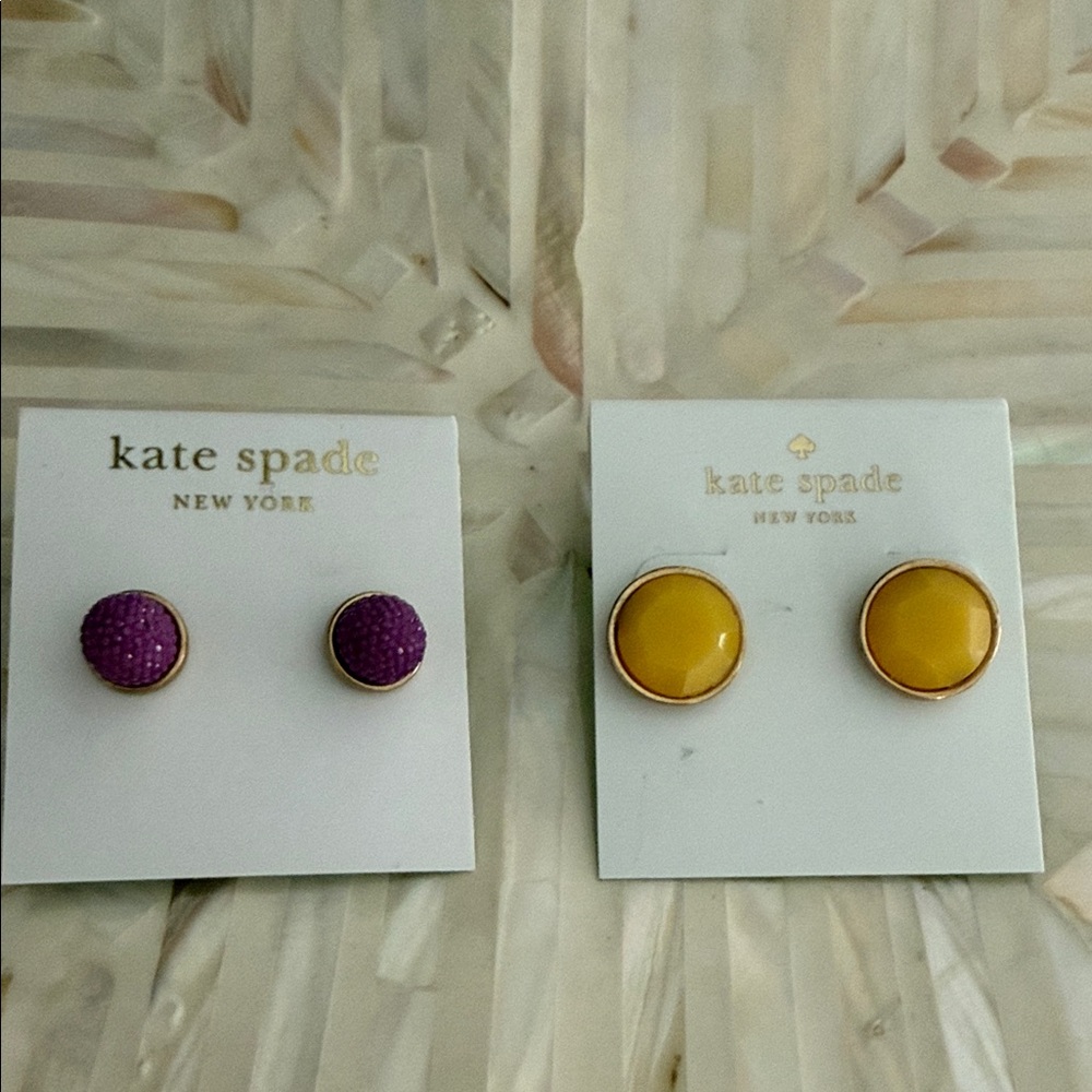 Any offers accepted 🎉Kate Spade Purple and Yellow Stud Earrings